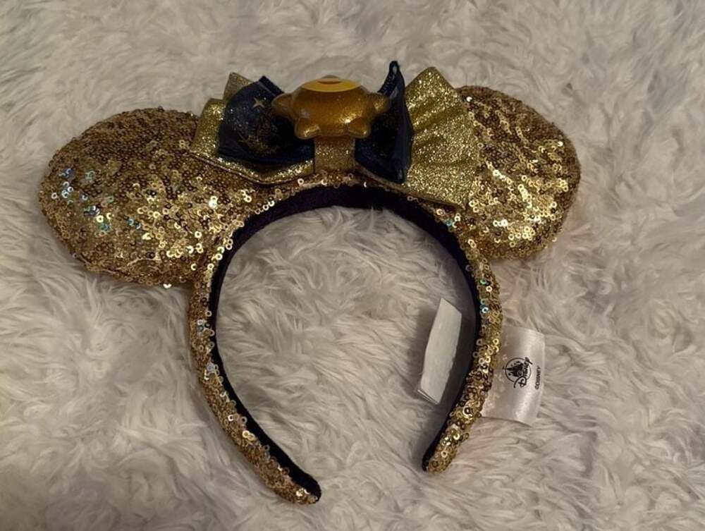 Disney Parks Wish Star Movie Gold Sequin Minnie‎ Mouse Ear Headband